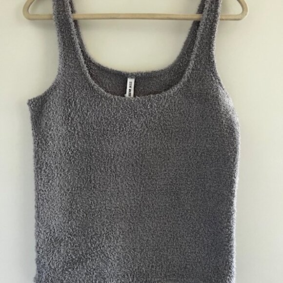 Steve Madden Scoop-Neck Chenille Sleep Tank Top in Lilac Gray - Picture 3 of 4